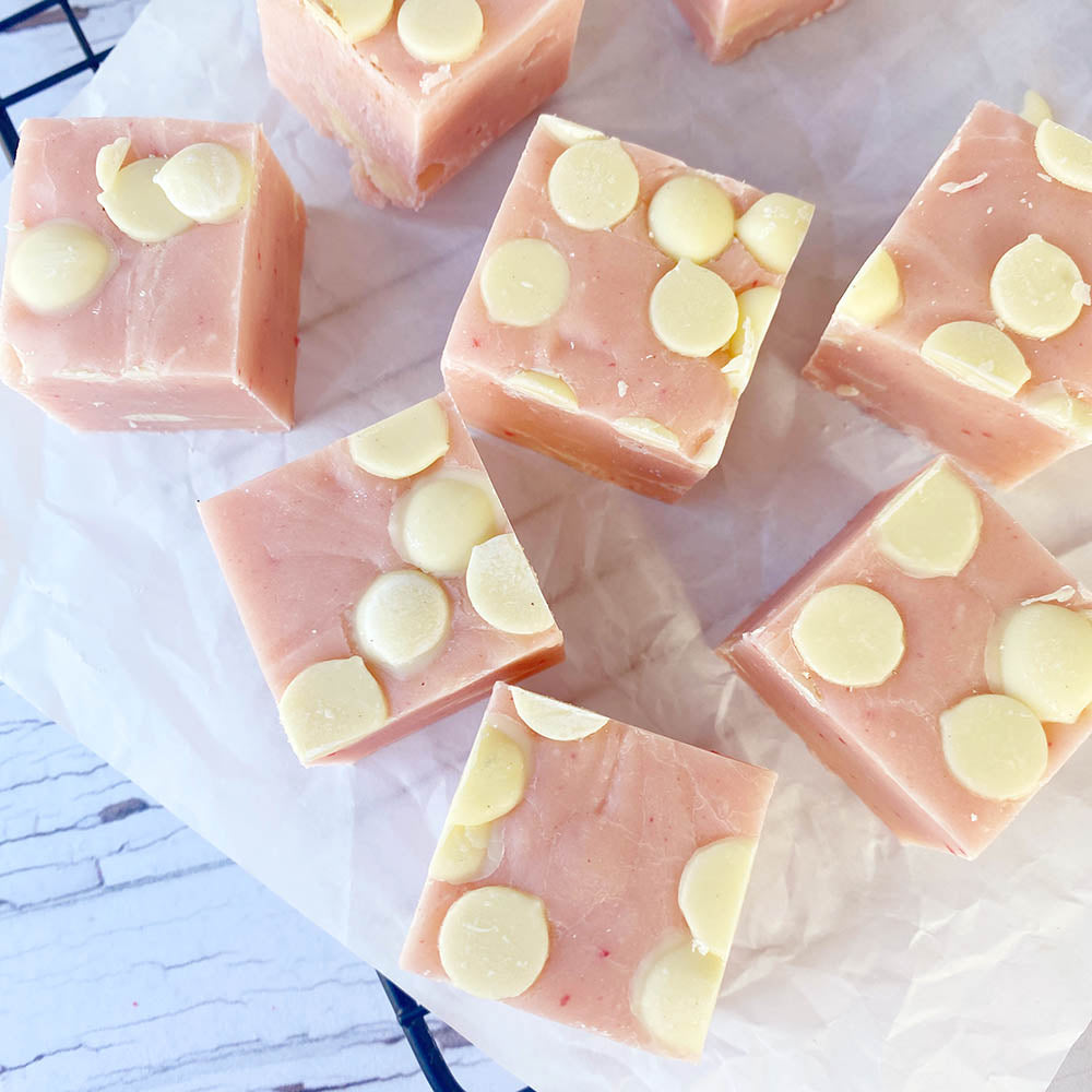 Framboos & Witte Chocolade fudge