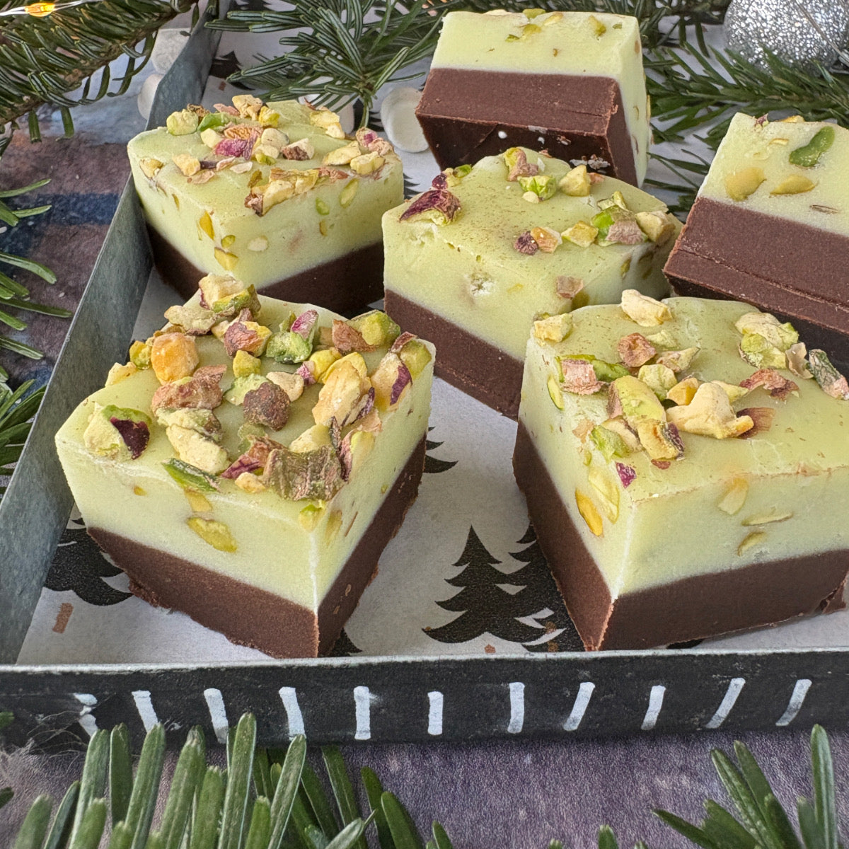 Pistache Chocolade fudge